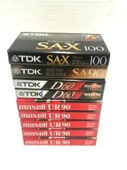 New Sealed Lot of 9 Cassette Tapes Maxell UR90, TDK SA-X 100, SA 90