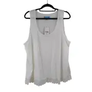 Next BNWT Ladies Sleeveless Cream Top With Lace Style Trim UK Size 22