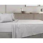 Algodon King Single Bed Flat/Fitted Sheet Set w/ Pillowcase Silver 300TC Cotton