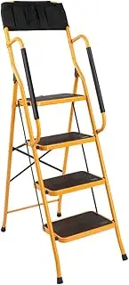 [Winado] 4 Step Ladder with Handrails & ToolBag, 330lbs Folding Step Stool, w/Non-Slip Side Armrests Large Pedal Area, Suitable for Home Office