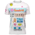 THAIRUN (THAI RUN) 運動衫跑步襯衫運動襯衫 LOTTO RUN SHIRT 青年T恤薄款透氣圓領球衣透