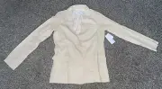 JustFab NWT Linen One Button Blazer “Girlfriend Linen Blazer” Color Cement