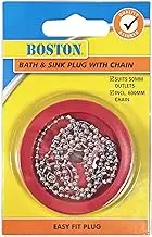 Fixatap Basin and Sink Plug with 600 mm Pull Chain, 50 mm Size, Red