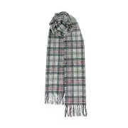 100% Lambswool Authentic Hebridean Beige Red Tartan Scarf - Hebridean Sands