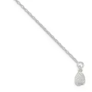 Sterling Silver Shell Anklet 9"