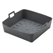 23cm/9In Square Large Silicone Air Fryer Liners Mold for Air Fryer 6-8QT Reusable Airfryer Oven Baking Tray Pot D