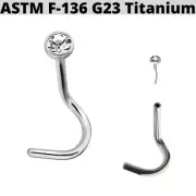 NEW! G23 TITANIUM THREADLESS PUSH IN CZ GEM NOSE SCREW STUD NOSTRIL RING 20G 18G