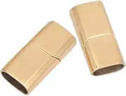 LALAFINA 2pcs Magnetic Clasp Charm Necklace Bracelet Magnetic Fastener Cord End Clasp Converter Golden