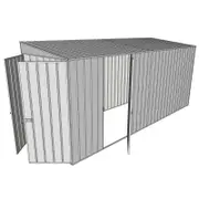 Build-a-Shed 1.5 x 4.5 x 2m Single Hinged Side Door Skillion Shed - Zinc