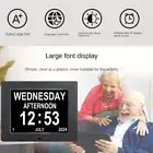 Black/W Clock with Day Date for Elderly Dementia Patients-Large Number Digital