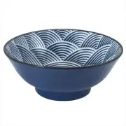 Japanese 8.25" Porcelain Rice Ramen Soup Noodle Bowl SEIKAIHA Wave Made in Japan