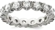 [JewelryWeb] 925 Sterling Silver Solid Polished CZ Simulated Diamond Eternity Ring-Eternity-Ring for Women