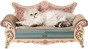 Luxury Cardboard Cat Scratcher Sofa Bed,Couch Shaped Cat Scratching Board,Cat Scratch Lounge with Catnip,Cat Scratcher for Indoor Cats,Luxury Cat Scratch Sofa Wear-Resistant Cat Sofa