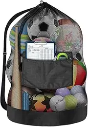 Mesh Bag for Beach Toys | Heavy Duty Large Capacity Ball Bag,Soccer Equipment Accessories for Sport Pool Gym Volleyball