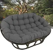 Papasan Chair Cushion Egg Chair Cushion Double Papasan Chair Cushion Hanging Egg Hammock Chair Pads with Ties Swing Chair Cushions for Outdoor Patio Gardendark gray65 * 45 * 6in