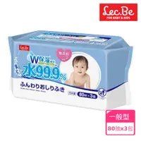 在飛比找PChome24h購物優惠-[日本LEC 純水99.9%濕紙巾(80抽x3包入)
