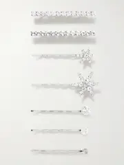 [Jennifer Behr] Jennifer Behr - Luzia Set Of Seven Silver-tone Swarovski Crystal Hair Slides - One size One size Silver