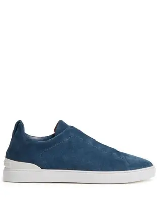 Triple Stitch suede trainers