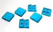 Lego - Lot of 6 - Mid Azure Blue, Slope Curved 2 x 2 x 2/3
