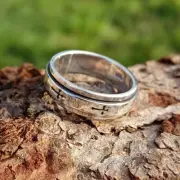 Solid 925 Sterling Silver Cross Spinner Ring Christian Meditation Gift For Him