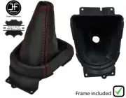 RED STITCH LEATHER GEAR BOOT+PLASTIC FRAME FOR MITSUBISHI OUTLANDER 06-13