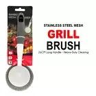 Long Handle BBQ Grill Brush Mesh Scrubber Cleaning Scrapper Remover Oven Cleaner