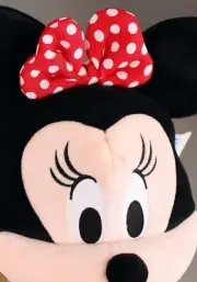 Disney Store Minnie Mouse Pillow Plush Red Ribbon 14"