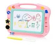 Magnetic Drawing Board Magic Boards for Kids, Magnetic Board Magic Drawing Board Travel Size-Colorful Erasable Drawing(Pink)