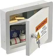 In-Wall Safe with Disguised Sticker, Heavy Duty Wall Safes Between the Studs Fireproof, Fits 16-Inch Studs with Key Lock, Hidden Gun Storage for Firearms, Money, and Valuables (White)