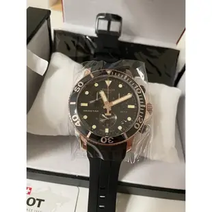 🔥現貨正品最低價🔥TISSOT天梭 黑x玫瑰金 Seastar 海洋之星潛水腕表 T1204173705100 45mm