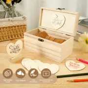 Guest Book Box Wedding Guest Book Alternative Set with 100 Wooden Hearts qiyOX