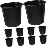 Kisangel Plastic Gallon Size Seedling Trays 10pcs Plant Pots Draining Holes for Nursery
