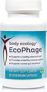 Body Ecology EcoPhage | Bacteriophage Prebiotic + Probiotic Supplement | Promotes Healthy Immune & Supports Healthy Intestinal Tract | 60 Vegetarian Capsules