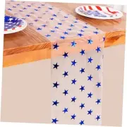 Snowkingdom 2 Pieces 4th of July Memorial Day Table Runner 9FTx2 Blue Star