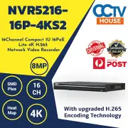Dahua DHI NVR5216-16P-4KS2-2-HDD-6TB NVR with Perimeter protection, SMD Plus