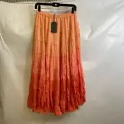ALLSAINTS Eva Ombre Skirt Women's Size 6 Sunburst Orange WS063W