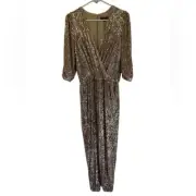 NWT Generation Love Revolve Meadow Sequin Jumpsuit Champagne Size Medium