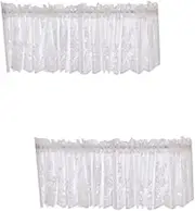GOOHOCHY 2pcs 130x41cm Short Window Curtain Polyester Boho Design Half-Length Decorative Sheer for