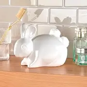 3 PAGEN® Rabbit Cotton Pad Storage - Decorative and Practical at the same time - Cotton Buds, Hair Bobbles or Soap Container - Bathroom Organiser - Decorative Element and Organiser in One