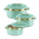 Milton Curve Inner Stainless Steel Jr. Casserole Set of 3 Casserole Serving Set