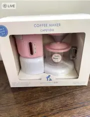 VINTAGE Pottery Barn KIDS Pink Coffee Maker TOY New in box circa 2000s
