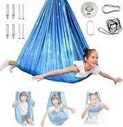 OTraki Sensory Swing for Kids & Adults, Autism Swing Special Needs Indoor Outdoor, Holds up 300lbs with 360° Swivel Hanger Adjustable, Pod Swing Hammock for Child Disorders, ADHD, Anxiety, 110" x 59"