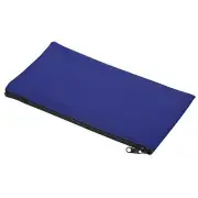 Waterproof Zipper Bag Leatherette Small Compact Bills Pencil Pouch, Blue