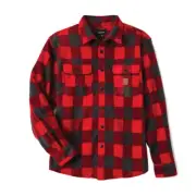Brixton "Bowery" Arctic Fleece (Red/Charcoal Grey Plaid) Flannel Jacket