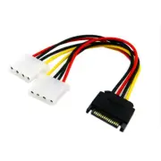 15-pin SATA Male to Dual 4pin Molex Female Power Adapter Cable Connector