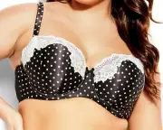 CITY CHIC 16D / 38D PLUS SIZE Adeline Bra Black Dot Spot Contour Sexy Lingerie S