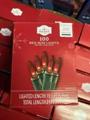 New ! Holiday Time 100-Count Red Mini Lights Leight Length 21 FT Long
