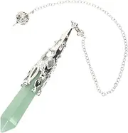 [TENDYCOCO] Divination Crystal Pendant Meditation Room Decor Feng Shui Window Hanger Necklace Locket Charm Holder for Necklace Stone Pendants Necklace Pendants Home Accents Decor Alloy Green