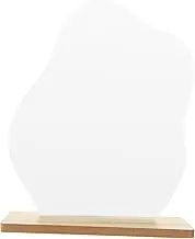 Aesthetic Table Makeup Mirror with Wooden Stand Irregular Frameless Design for Elegant Vanity Decor Easy to Maintain for Daily Use and Gifting