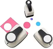 HKKYO Hole Punch, 1 Inch Circle Punch, 3pcs Set, White & Black, Plastic Handle, 220 Sheets, Manual Operation